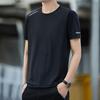 Быстросохнущая мужская футболка с круглым вырезом, мужской спортивный костюм для бега и фитнеса, топ из ледяного шелка с короткими рукавами