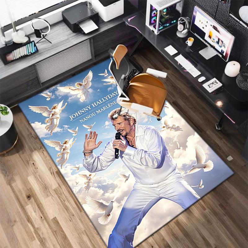 French legendary rock singer and actor Johnny Hallyday carpet is suitable for living room and bedroom doormats office balcony decorative carpet V14