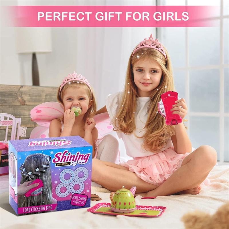 Набор для волос Bedazzler, игрушка-степлер для волос с драгоценными камнями и инструментом для укладки волос из 180 драгоценных камней