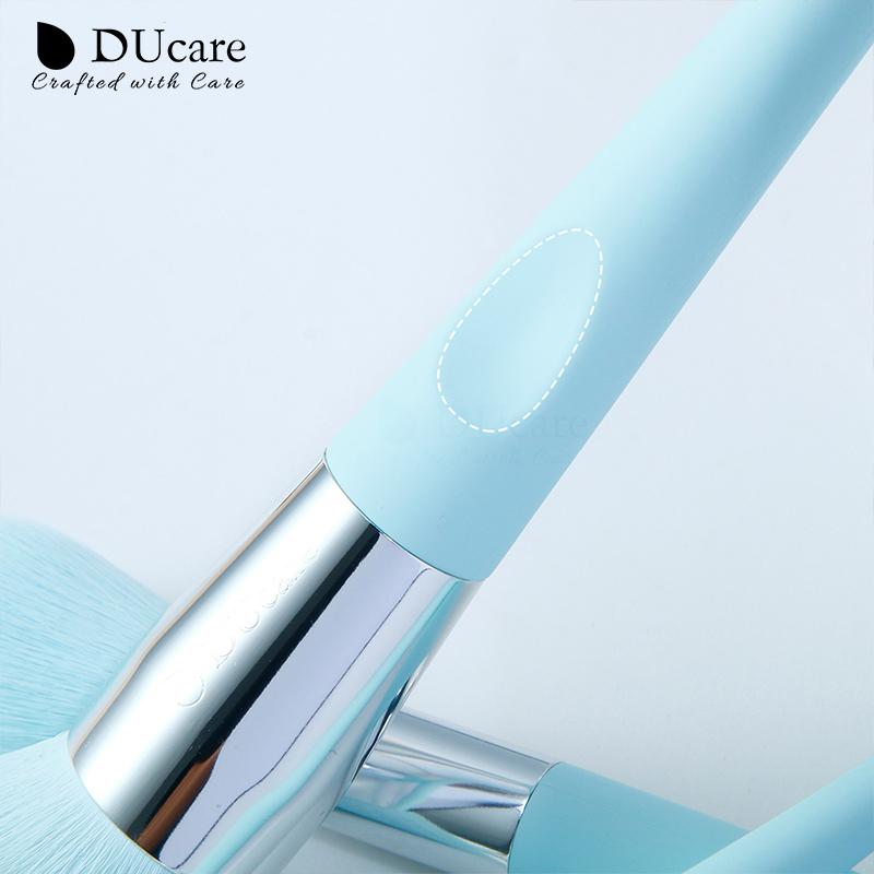 DUcare 10 шт. белых кистей для макияжа, натуральный синтетический ворс, основа, румяна, контурная пудра для глаз, профессиональные инструменты для макияжа