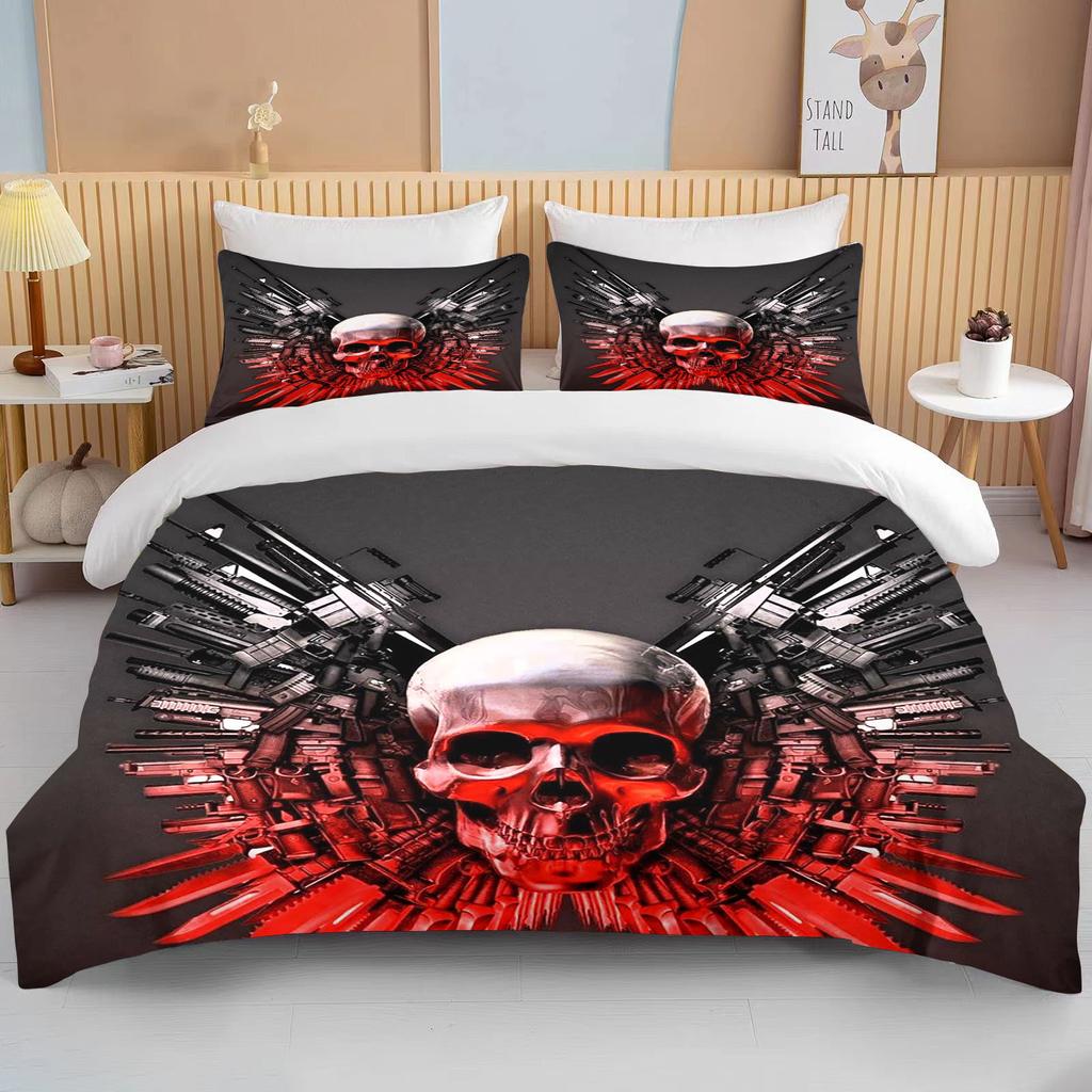 Комплект постельного белья с 3D винтовкой, револьвером, патроном, пистолетом, пододеяльником, пододеяльником, наволочкой, комплект постельного белья размера «king-size»