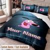 Постельное белье из 3 предметов с индивидуальным именем и текстом 'Courage the Cowardly Dog' Пододеяльник и две наволочки