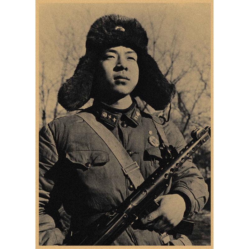 Большой Декоративный Постер из Крафт-Бумаги с Изображением Lei Feng для Ресторанов, Баров и Закусочных
