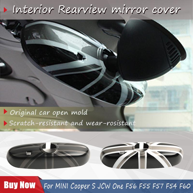 For MINI Cooper JCW S One F54 F55 F56 F60 Countryman Union Jack Interior Rearview Mirror Cover Car Stickers Interior