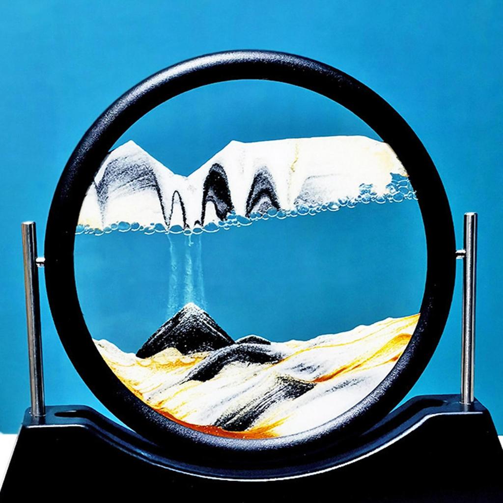 Picture Scenery Painting Landscape Round Art Toys Glass for Desktop Gift Study Room Adult Display