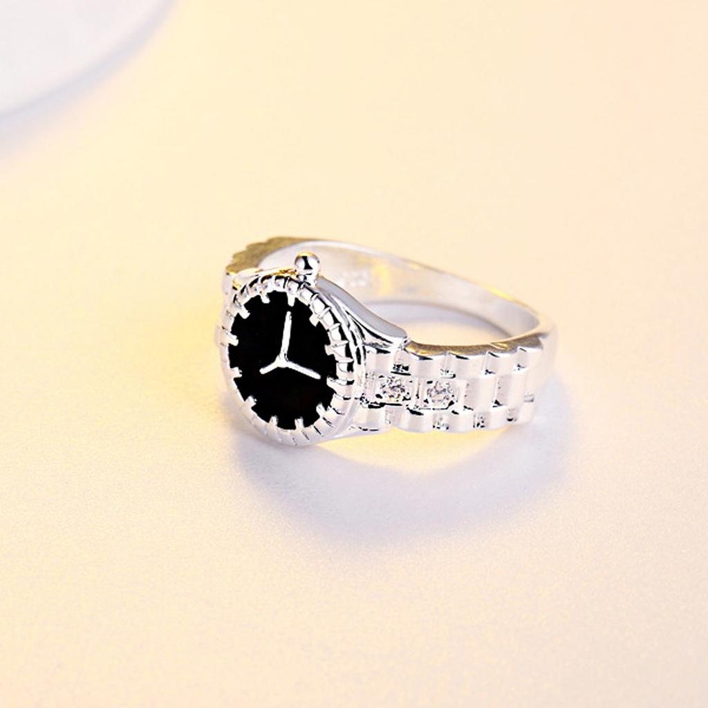 Винтажное кольцо в форме часов с цирконием, женское кольцо на указательном пальце, модное кольцо с кристаллами