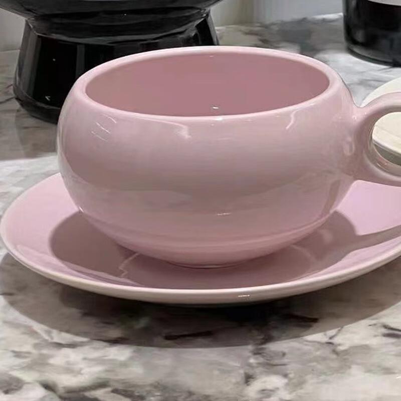 Керамическая чашка для латте и чая Shangqi однотонная с блюдцем