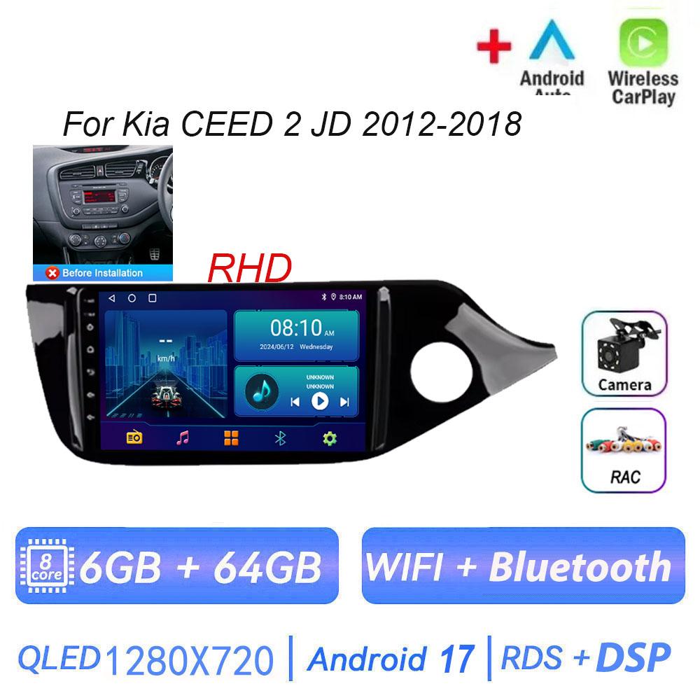 Navigation GPS Android 17 pour Kia CEED 2 JD 2012-2018, lecteur vidéo multimédia automobile, autoradio stéréo, lecteur DVD, WIFI, Carplay
