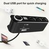 120W 4 Way Socket Car Lighter Splitter Dual USB Charger Power Adapter