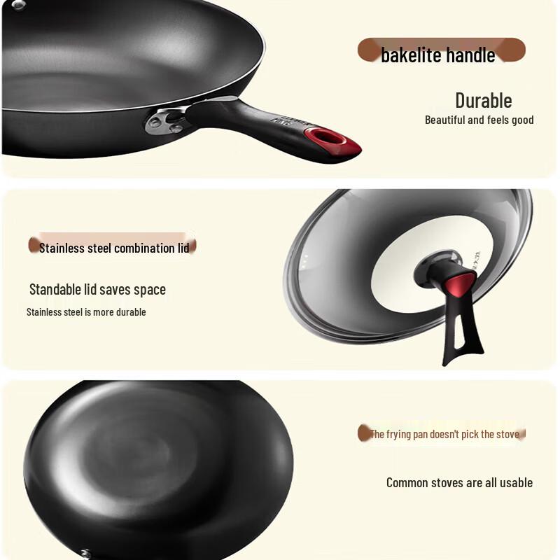 Cooker King Heritage 30cm Cast Iron Wok