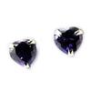 [M1753] - Amethyst 'Love' Silver Earrings (5 Mm)