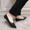 Fashion Women Leather Shoes Plus Large Size 42 Solid Color Basic Style Woman Black Working Shoes Fashion Low Heels Pointed Toe Pumps