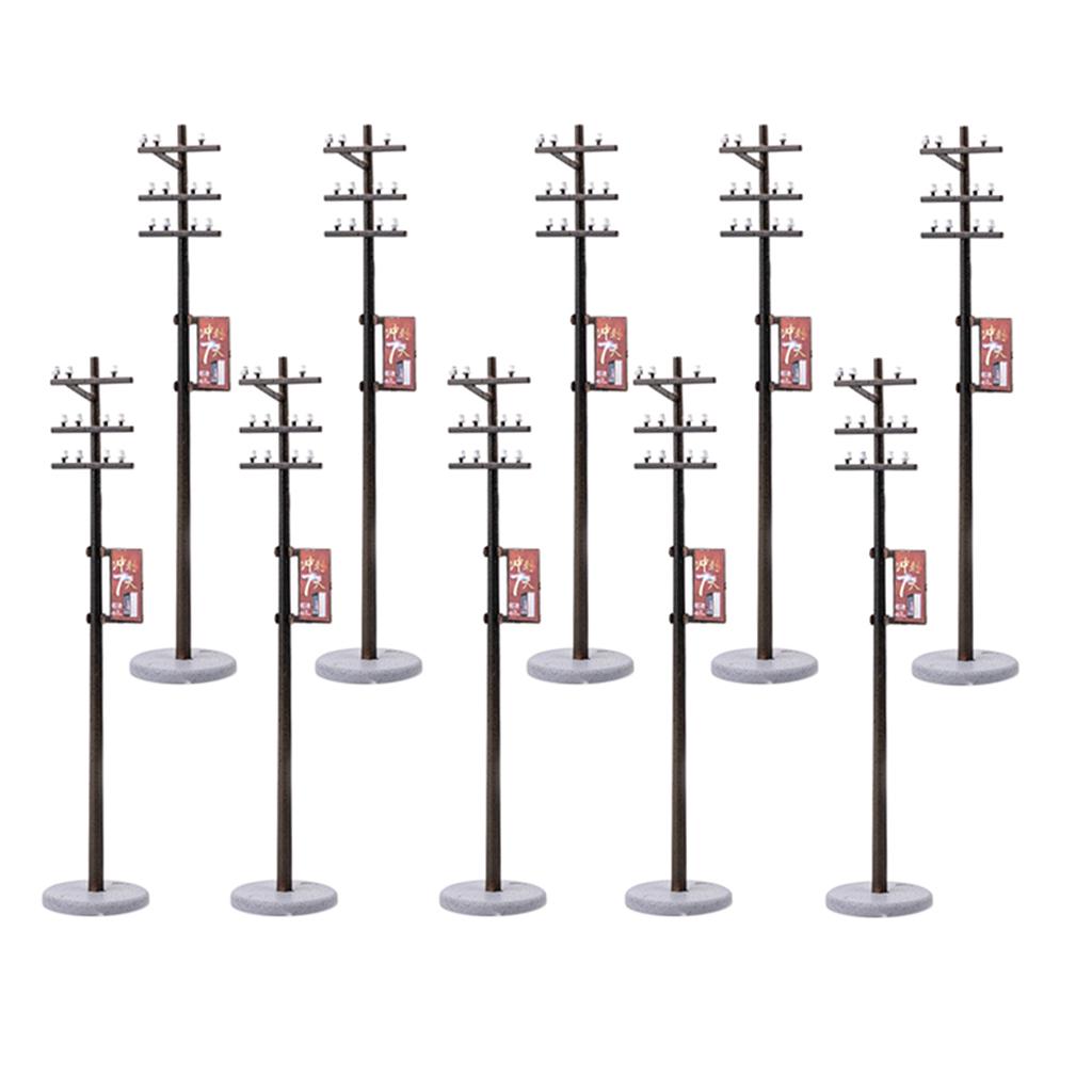 10 шт. мини-столб для электрических линий для поездов, железных дорог, микропейзаж 1/87, 8,1 см