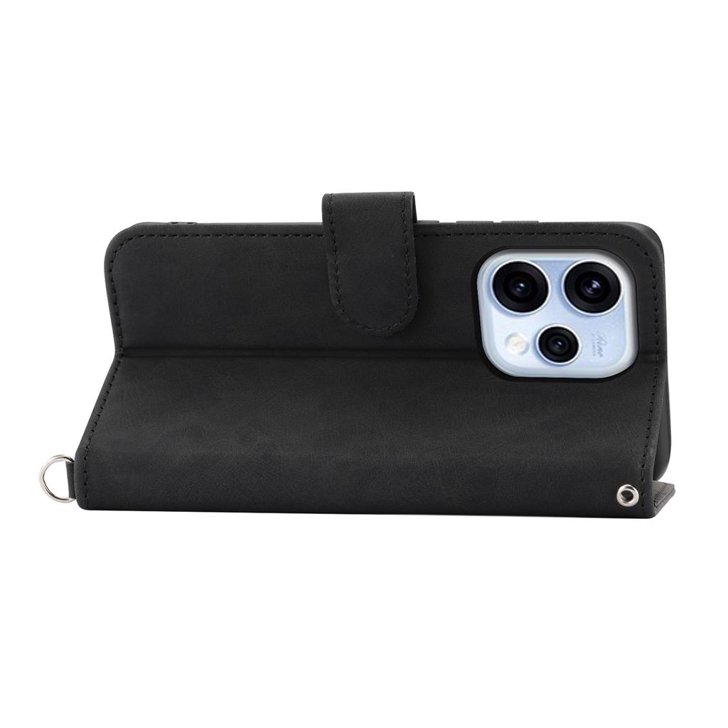 For Oppo Reno15 5G (Global) / Reno15c 5G (China) Wallet Case Flower Pattern PU Leather Phone Cover with Strap