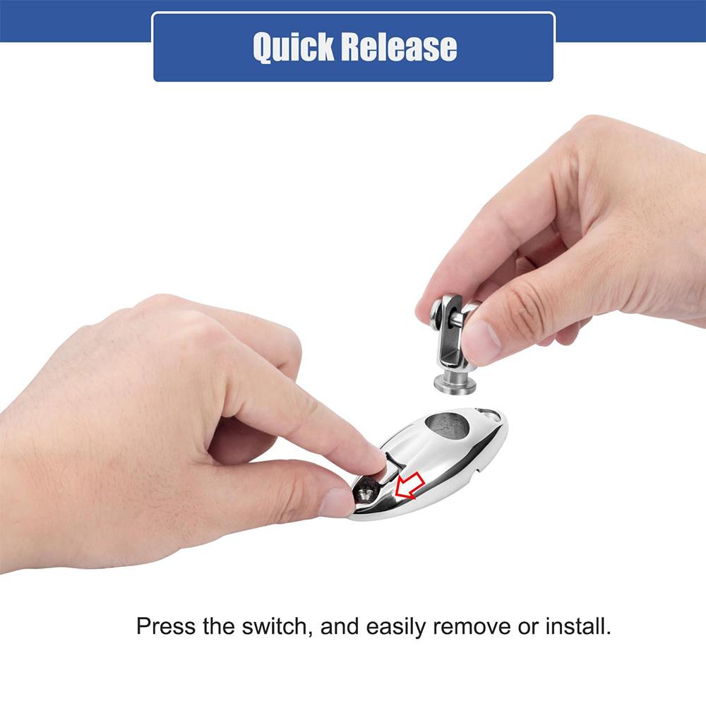 2 шт., быстроразъемный шарнир для лодки из нержавеющей стали 316, поворотный шарнир на верхней палубе бимини