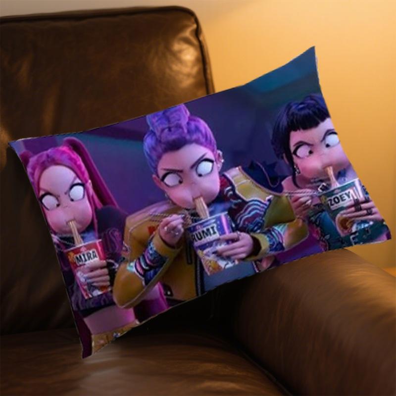 40-60 Cm Cushion Cover Rectangle Pillow Cover Demon Hunter Kpop Printing Bedside Sofa Hunters Room Home Decoration Pillowcase