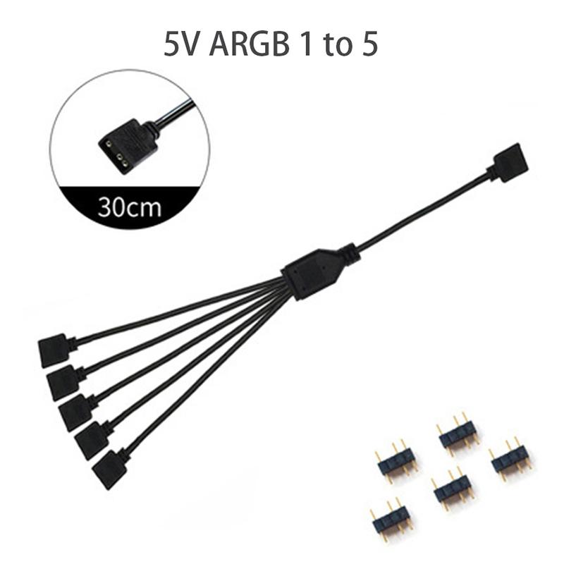 Синхронизирующий кабель для материнской платы 4-контактный 12V RGB 3-контактный 5V ARGB 1-в-2/1-в-3/1-в-4/1-в-5 Линия расширения