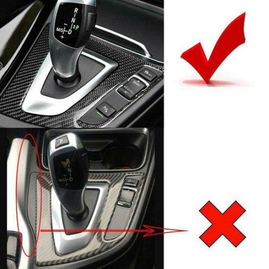 Carbon For BMW F30 F31 F34 F36 Interior Center Gear Knob Trim Cover Accessories
