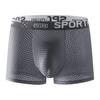 Men Boxer Briefs Mid-rise Elastic Waistband Shorts Underwear Solid Color Letter Print Breathable Mesh U-Convex Panties