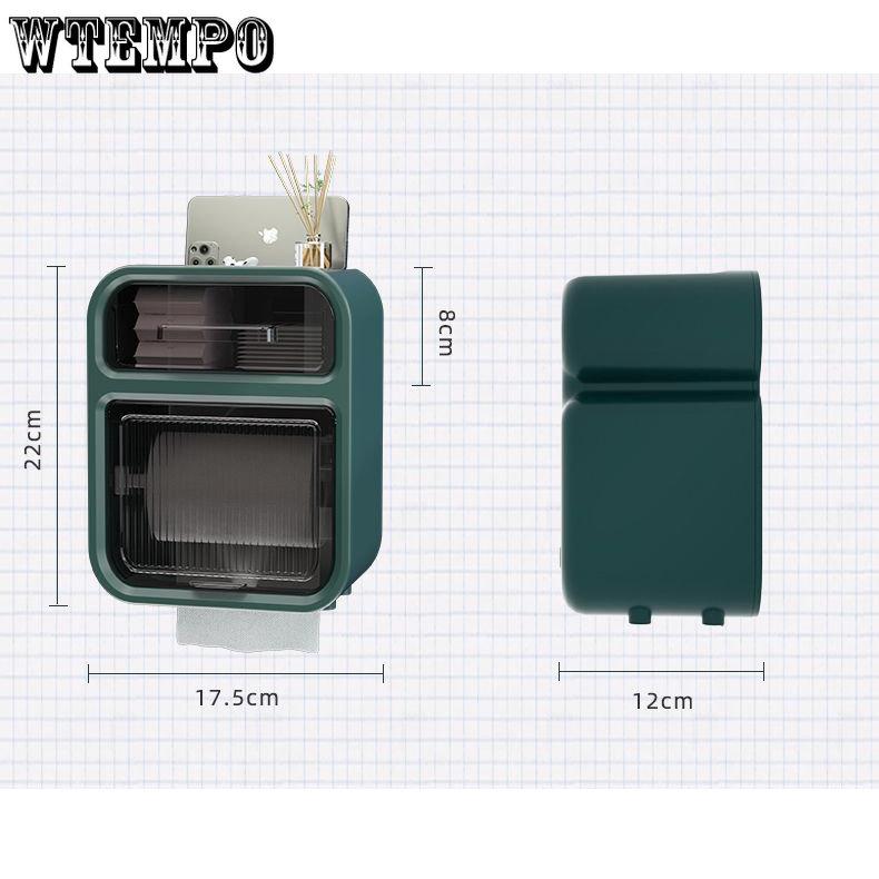 WTEMPO Коробка для туалетной бумаги Стеллаж для хранения туалетной бумаги Водонепроницаемая неперфорированная полка для салфеток Высококачественная настенная коробка для рулонной бумаги