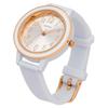 Fieldwork Analog Watch with Silicone Strap and Inner Pink Gold and Women's Ring, White, JN038-1