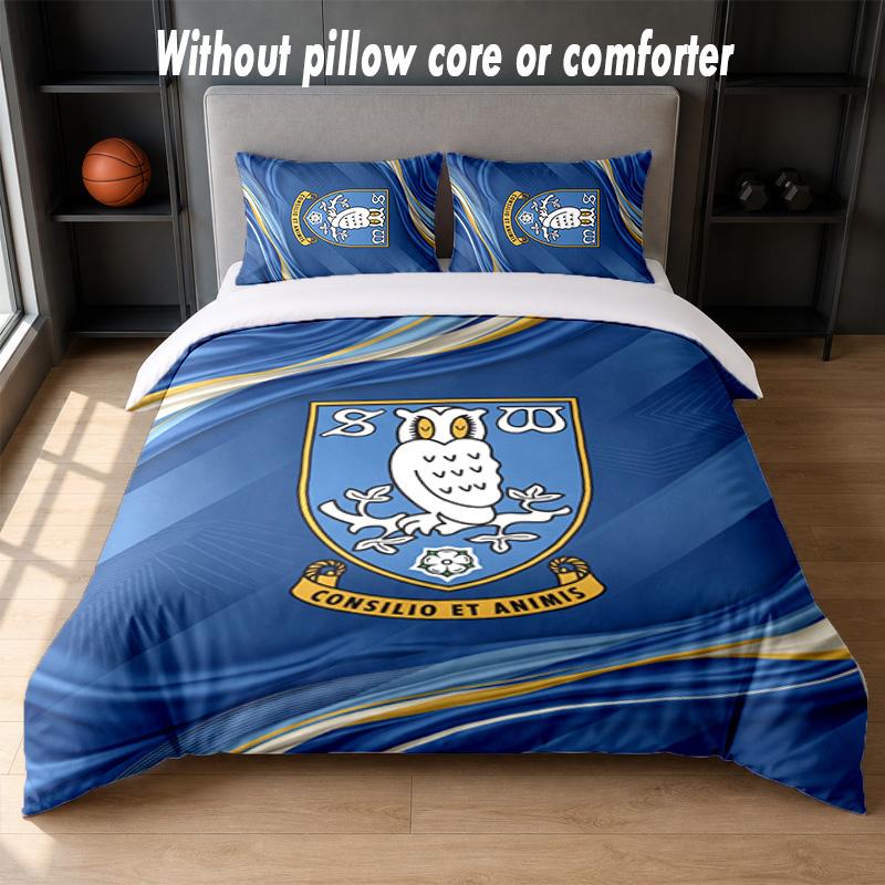 Дизайн Sheffield Wednesday Комплект постельного белья 1 пододеяльник + 2 наволочки Мягкое дышащее домашнее постельное белье