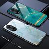 For OPPO A16 A16s A18 A38 A58 A78 A96 A98 Reno8T 10 Pro 12F Realme C30 C33 C63 C65 C67 Fashion Hard Glass Marble Pattern Shockproof Phone Casing