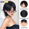 12-дюймовый короткий парик цвета лосося с челкой, женский короткий прямой черный синтетический парик, парик с короткой стрижкой «эльф» для вечеринок и повседневной носки
