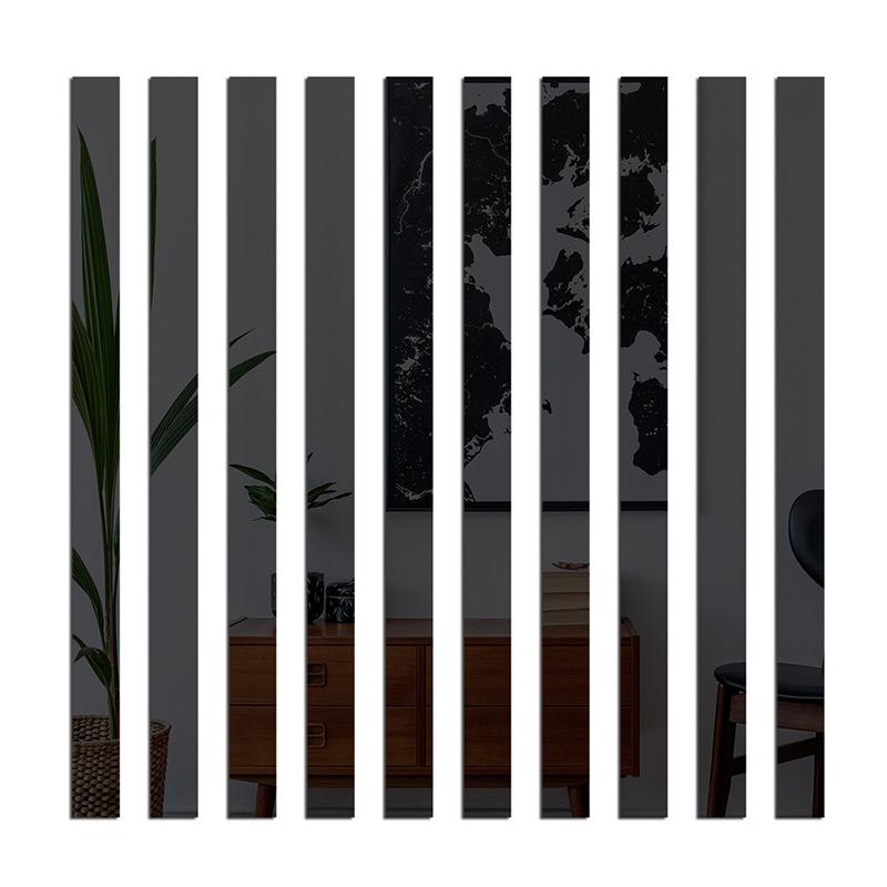 10 шт., длинная полоса, самоклеящаяся акриловая зеркальная рамка, декоративные линии, настенные наклейки