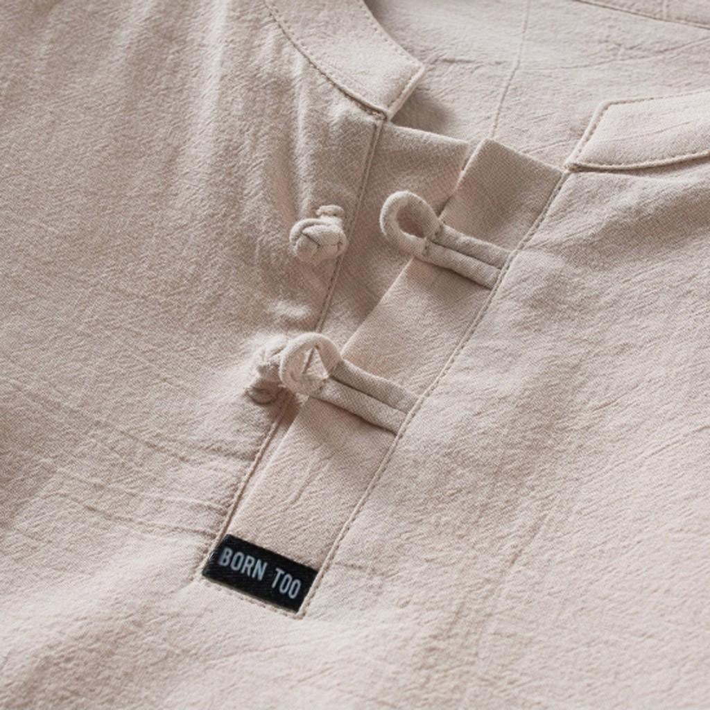 Мужские летние новые хлопковые и конопляные длинные брюки с короткими рукавами, модный удобный костюм