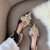 New 2024 Trend Pearl Ballet Flats Women Pumps Floors Shoes Without Heels Loafers Female Dress Moccasins Ladies Luxury Autumn PU
