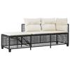3 Piece Garden Corner Sofa Set with Cushions Black Poly Rattan