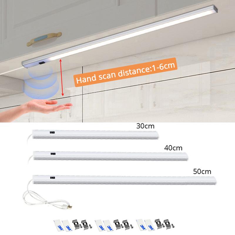 5 В USB светодиодная жесткая настольная лампа с датчиком движения, ручная регулировка, светодиодная лампа 30/40/50 см, высокая яркость, шкаф для гардероба, для спальни, кухни, освещение