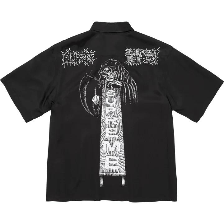 Supreme Y's by Yohji Yamamoto Silk Zip Up S/S Shirt Black