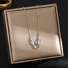 Elegant Korean Micro-Inlaid Titanium Necklace - Luxurious Women's Clavicle Chain, Non-Fading, Unique Minority Design.