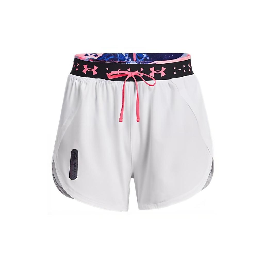 Under Armour Шорты женские с логотипом, с высокой посадкой, прямого кроя, белые 1373446-100