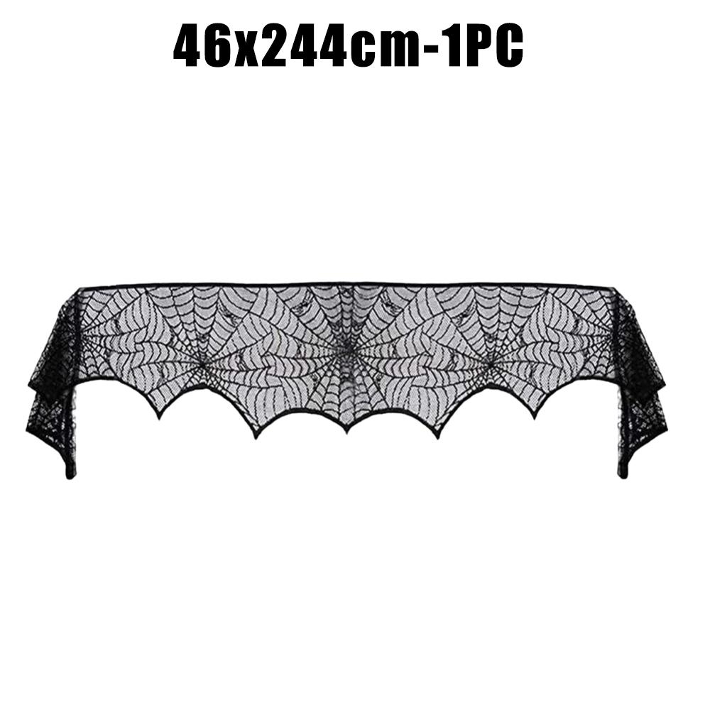 Хэллоуин Черная кружевная скатерть Паутина Чехол LuoluoHouse Элегантный Ужас Маскарадная вечеринка Страшная Ночь кино Декор стола