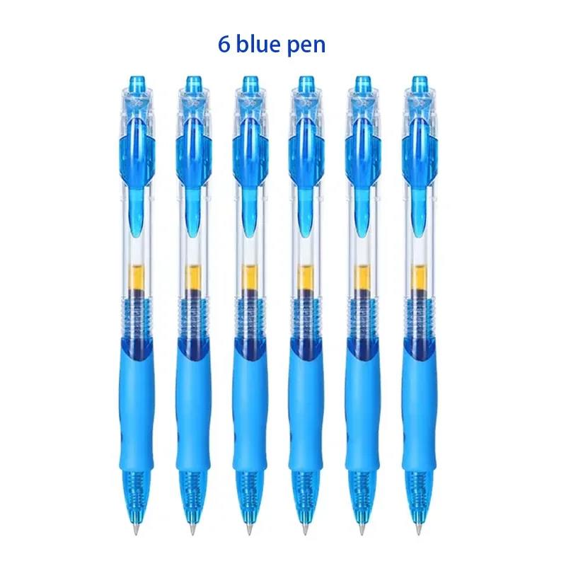 Retractable Gel Pens Refills Set Kawaii Stationery Writing Pen Black/Red/Blue Ink 0.5 Mm Ballpoint Pen Office School Supplies
