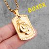 Boxing Gloves Boxer Tag Men Necklaces Pendants Chain Punk for Boyfriend Male Stainless Steel Jewelry Creativity Gift Wholesale