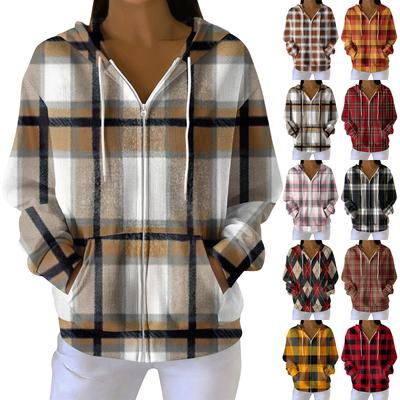 Женская повседневная модная вязаная толстовка с длинными рукавами и застежкой-молнией, с рождественским принтом