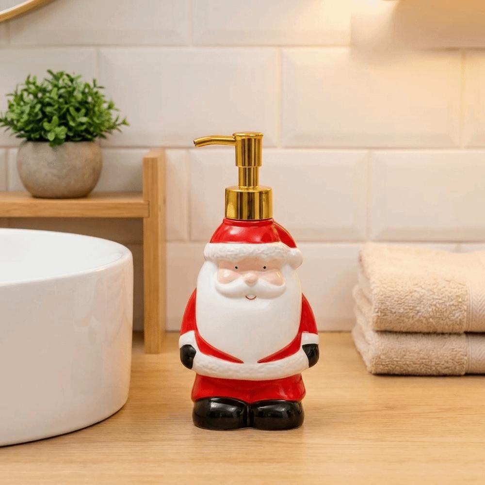 Soft‑Vinyl Christmas Soap Dispenser Santa Pump Bottle Decorative Lotion Bottle Kitchen