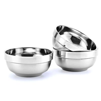 Миски с защитой от ожогов из нержавеющей стали, двухслойные, толстые, прочные, для супа, риса, миска для детской столовой в детском саду