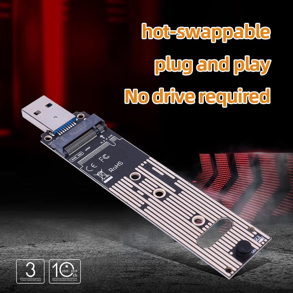 Плата-райзер M.2 NVME USB3.1 Конвертер жесткого диска 10 Гбит/с Gen 2 Конвертер SSD Plug and Play для Samsung WD Black Intel NVME SSD