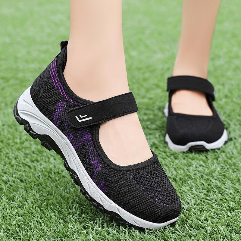 Обувь для ходьбы для людей среднего и пожилого возраста, обувь для мам, весенне-летняя новая женская обувь, удобная обувь на липучках с мягкой подошвой, старая обувь для детей