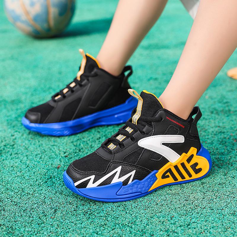 Детские баскетбольные кроссовки 2025 новые мальчиковые баскетбольные профессиональные тренировочные амортизирующие износостойкие корейская версия трендовые кроссовки