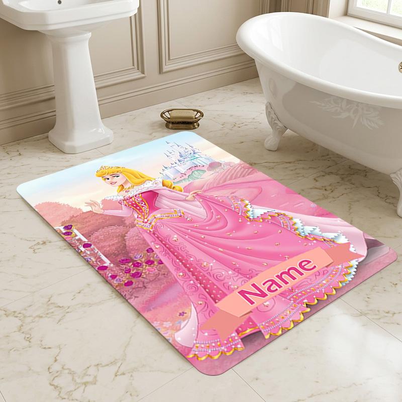 Personalized Name Princess Aurora Living Room Non-Slip Area Rug Soft Carpet for Bedroom Kids Playroom Sofa,Office Home Decor Doormat