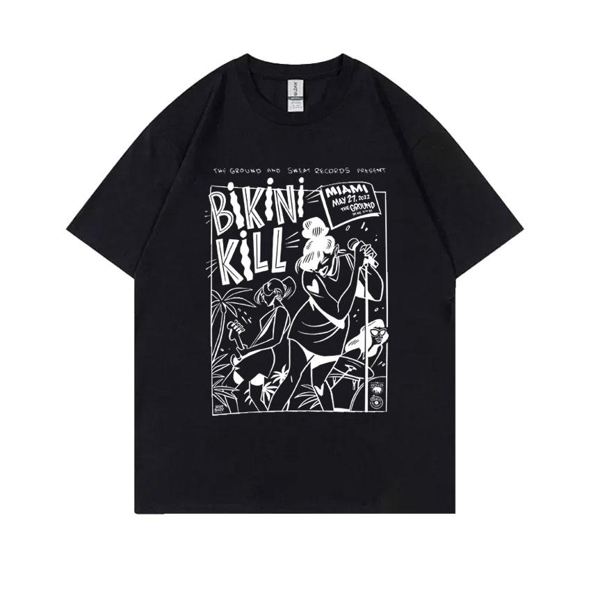 Riot Grrrl Kathleen Hanna T Shirt Punk Rock Band Bikini Kill Miami The Ground Print T-shirts Men Women Casual Oversized Tshirt