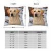 Yellow Labrador Retriever Lab Pillowcase Polyester Linen Velvet Pattern Zip Decor Sofa Cushion Cover 18"