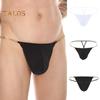 Men Thong Ice Silk Underwear Sexy G-Strings Metal Chains Hollow Out Comfortable Briefs Slim Fit High Elasticity Panties