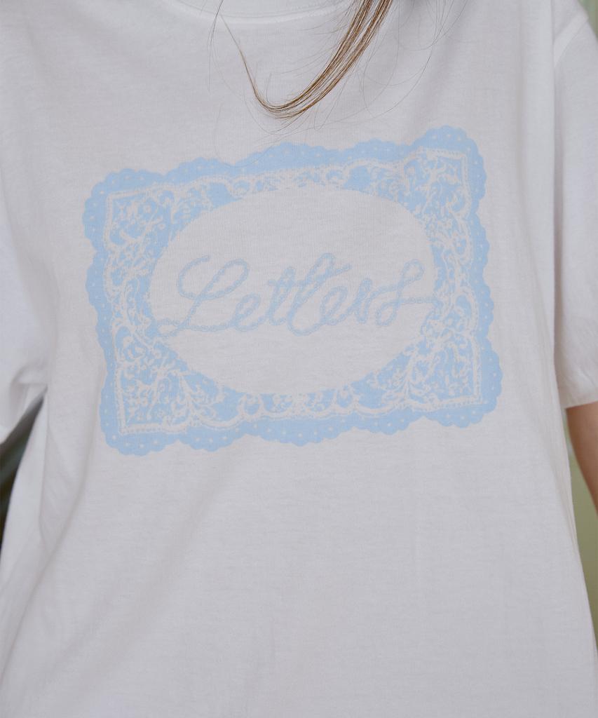 LETTER FROM MOON Lace Frame Oversized Short Sleeve T-Shirt (White)